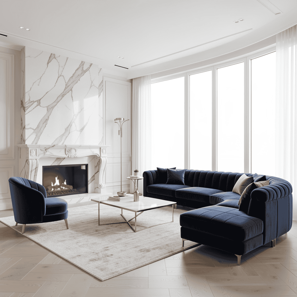 Interior design planning with sketches and materials